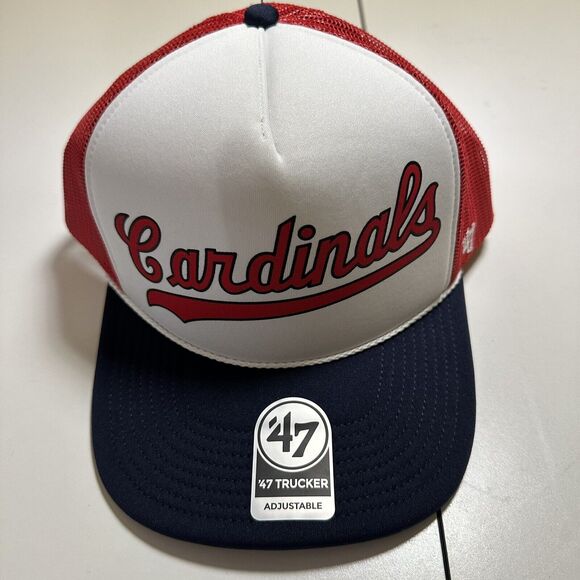 '47 Brand ST. LOUIS CARDINALS Script Trucker Mesh MLB Snapback Baseball Cap Hat - Picture 3 of 8